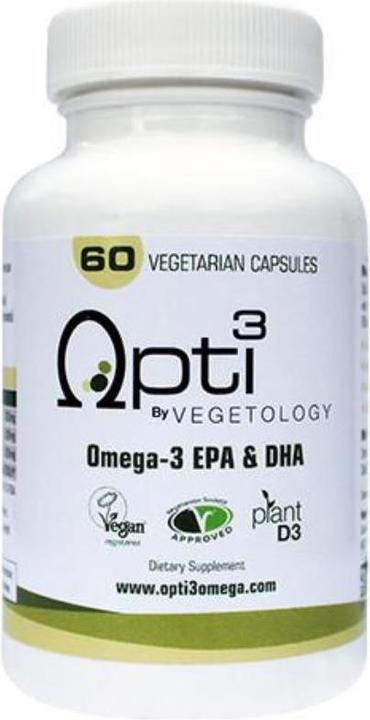 Actual product image Vegetology Opti3 Omega-3 EPA & DHA Capsules (60 Piece, Capsules, 300 g)