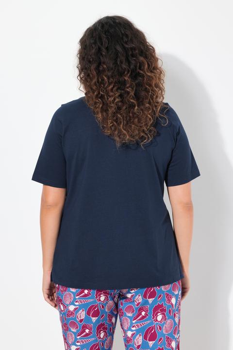 Image du produit Ulla Popken T-shirt, motif coquillages. Col V et manches courtes. Coupe Classic (54)