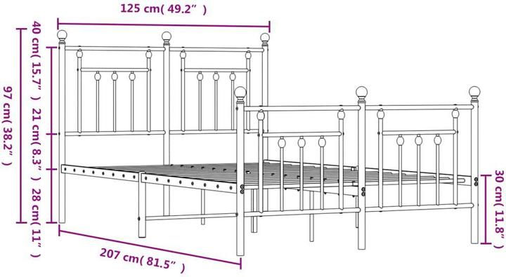 Produktbild vidaXL Bettgestell (120 x 200 cm)