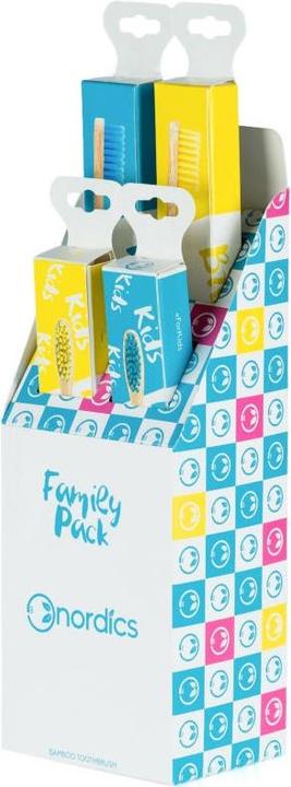 Produktbild Nordics Family Pack 4 Bambus Zahnbürsten soft medium (Mittel, 2x)