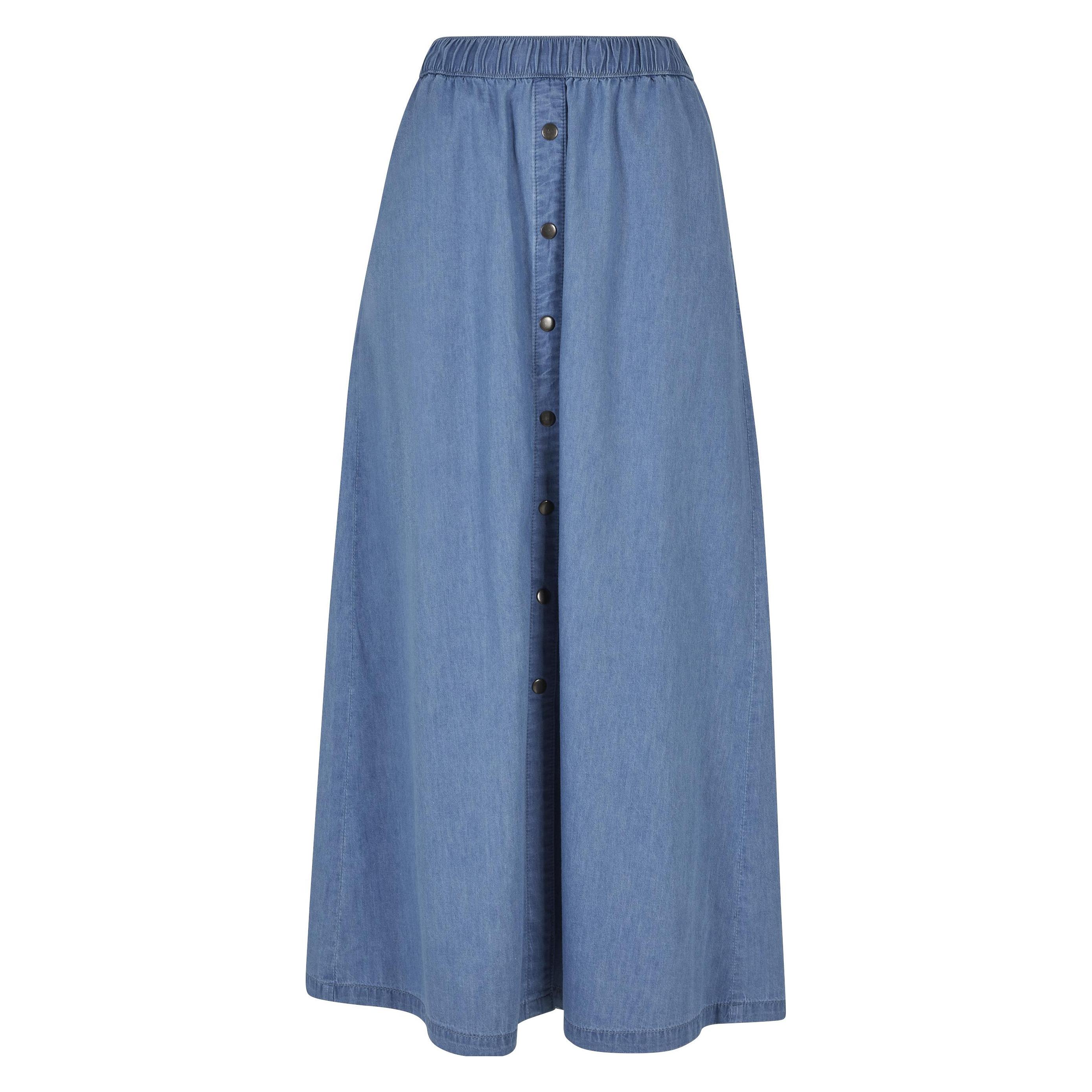 Urban Classics, Damen, Röcke, Langer Breiter Jeansrock Frau, Blau, (4XL)