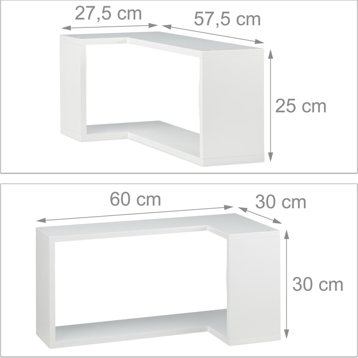 Immagine prodotto Relaxdays Mensole angolari in set da 2 (60 x 30 x 30 cm)