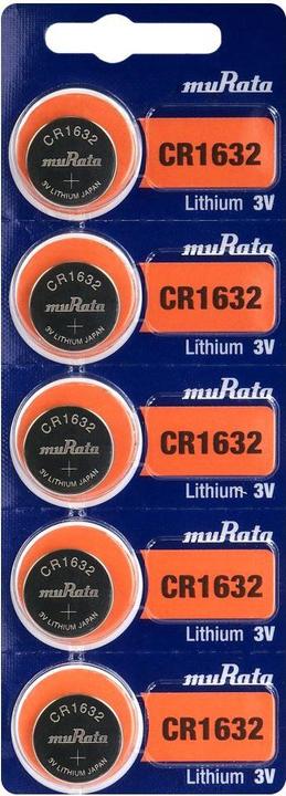 Murata Lithium-Knopfzelle CR 1632 (5 Stk., CR1632, 140 mAh)