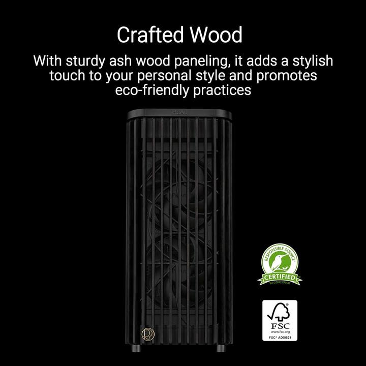 Produktbild ASUS Case PROART PA401 WOOD TG PWM BLACK (ATX)