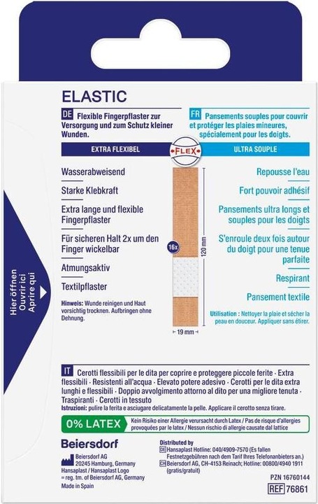 Energy Label Hansaplast Finger Pflaster Elastic (16 x)