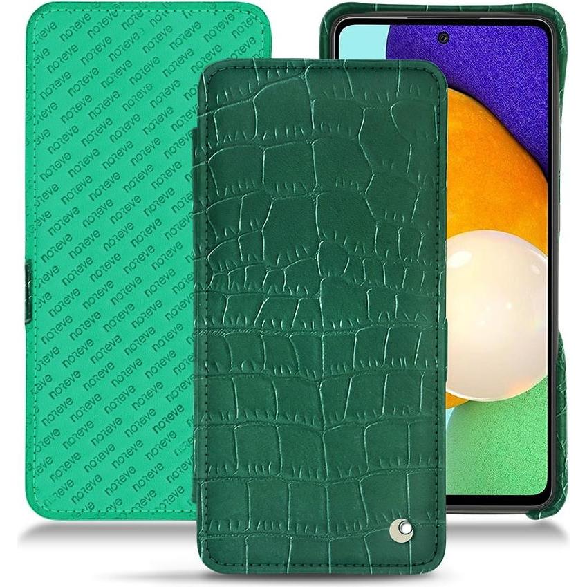 Noreve Lederschutzhülle horizontal (Samsung Galaxy A52), Smartphone Hülle, Grün