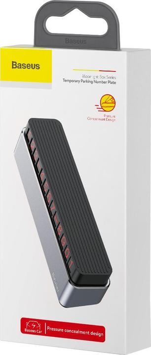 Actual product image Baseus Moonlight Box Series Temporary Parking Number Plate Silver