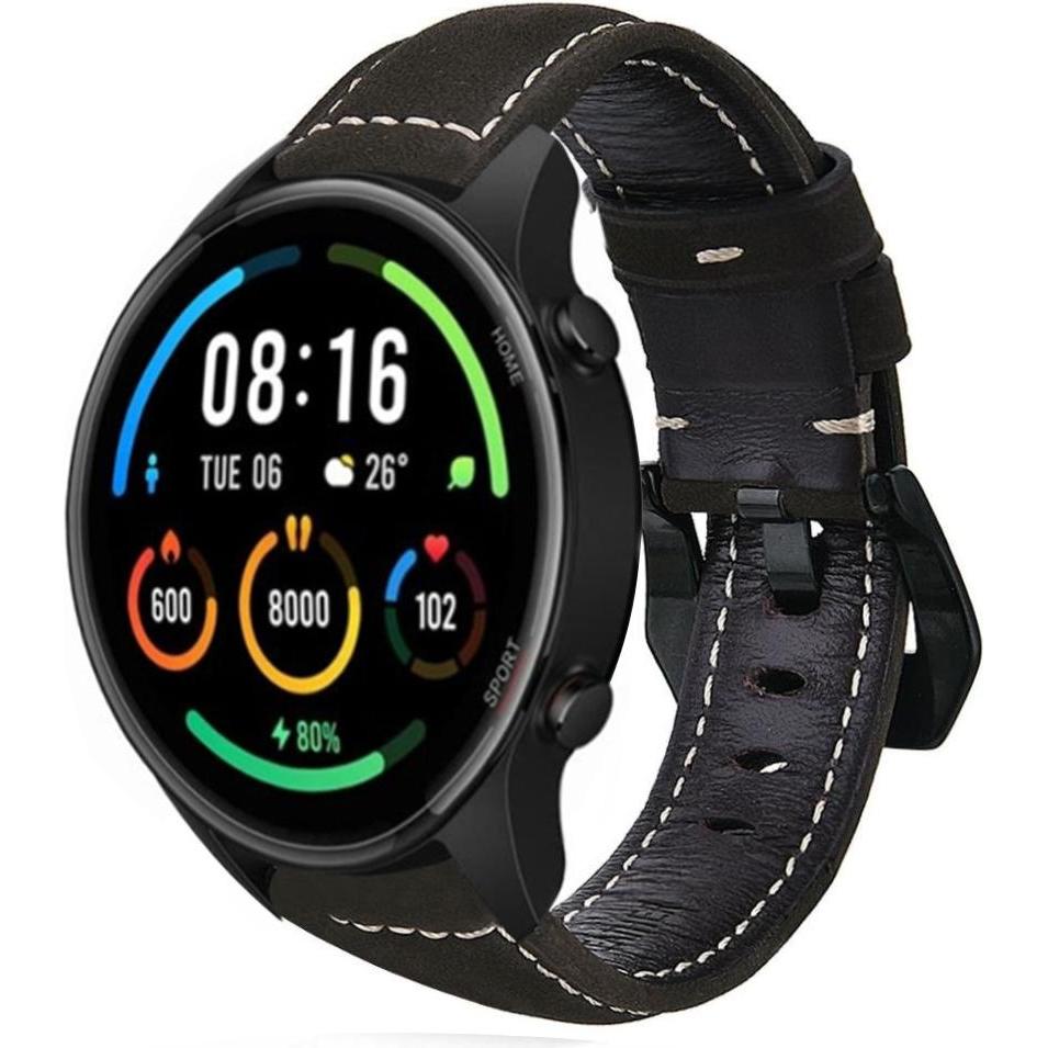 Strap-it Lederarmband (Leder), Uhrenarmband, Schwarz