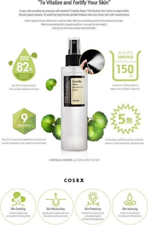 Produktbild Cosrx Centella Water Alcohol-Free Toner (Reinigungstücher Gesicht, 150 ml)