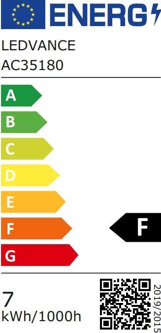 Energie-Label Osram Dulux D (G24d-2, 7 W, 700 lm, 1 x, F)
