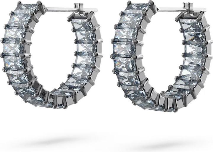 Actual product image Swarovski Matrix Creoles Baguette Cut Grey (Swarovski Metal)