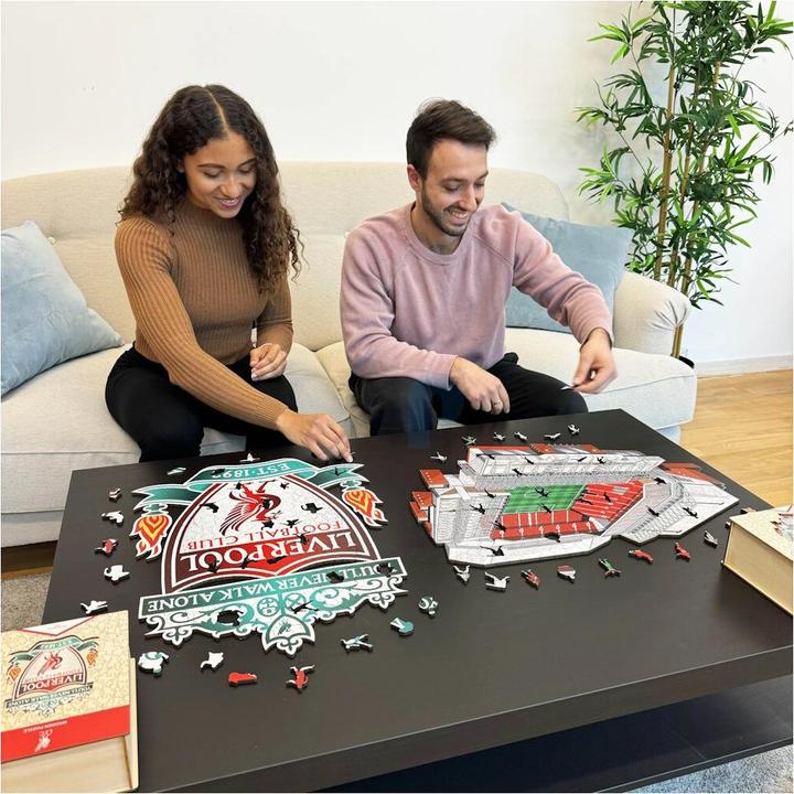 Actual product image Iconic Liverpool FC - Anfield Stadium - Wooden Puzzle Size L (500 pieces) (500 pieces)