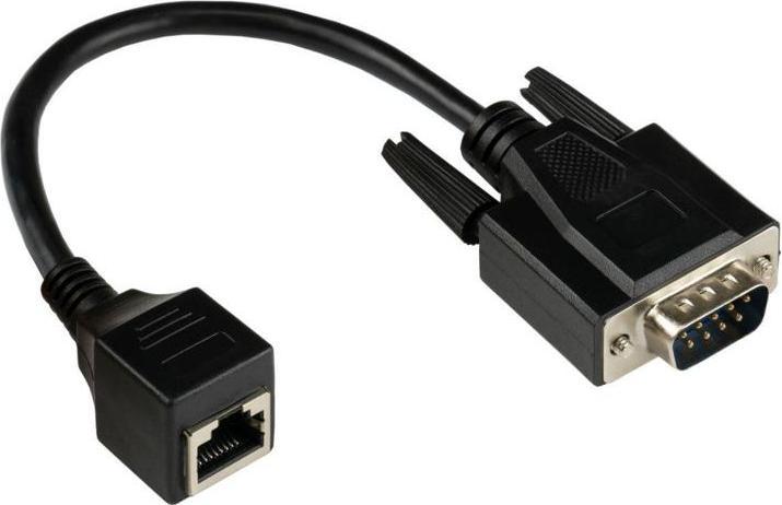 Actual product image Varia Adapter cable RJ45 socket to RS232 serial D-SUB 9-pin plug, 1:1, black, 0.1 (0.10 m)