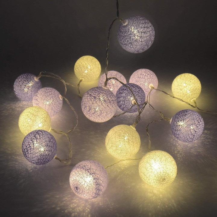Actual product image Ciskotu LED-Lichterkette mit 20 Baumwollkugeln (3.30 m)