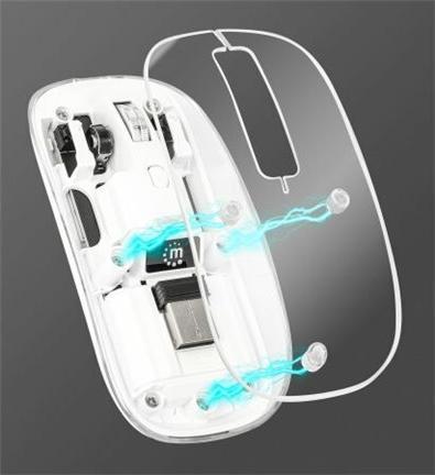 Actual product image Manhattan MH Transparent 4D mouse, White