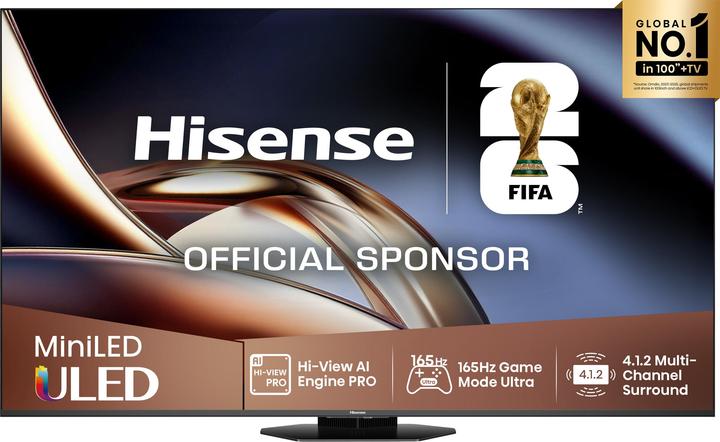 Image du produit Hisense TV 85U8Q (85", LED, Mini-LED, DHU, 2025)