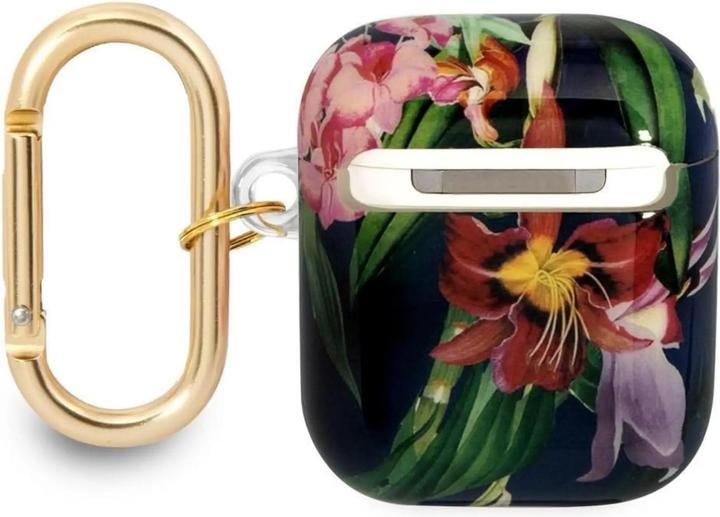 Productafbeelding Guess GUA2HHFLB AirPods hoesje niebieski/blauw Flower Strap Collection (Hoofdtelefoon hoes)