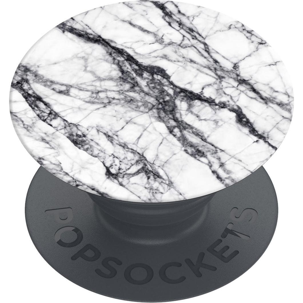 PopSockets Mobilgerät-Halterung White Stone Marble, Smartphone Halterung, Weiss