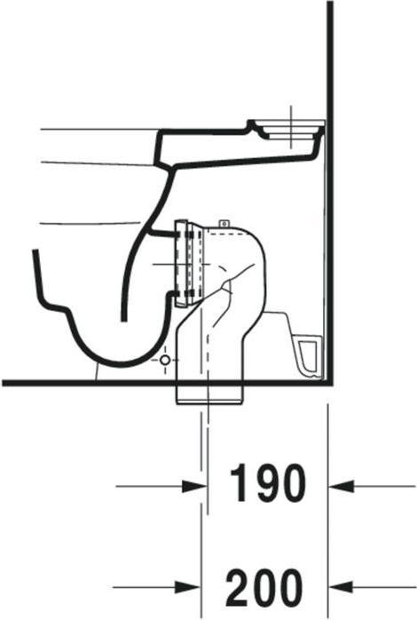 Produktbild Duravit Stand-WC-Kombination HAPPY D.2 tief, 365x630mm, Abgang Vario weiss WG