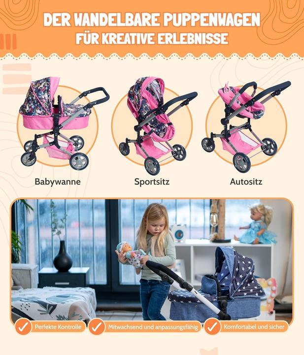 Image du produit Bayer Chic 2000 Poussette combinée pour poupées LINUS 3in1 Licorne