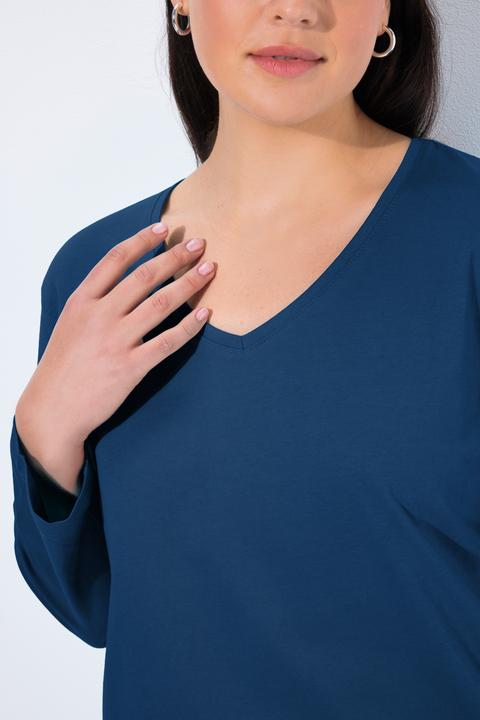 Produktbild Ulla Popken Shirt, V-Ausschnitt, Relaxed, Langarm (58)