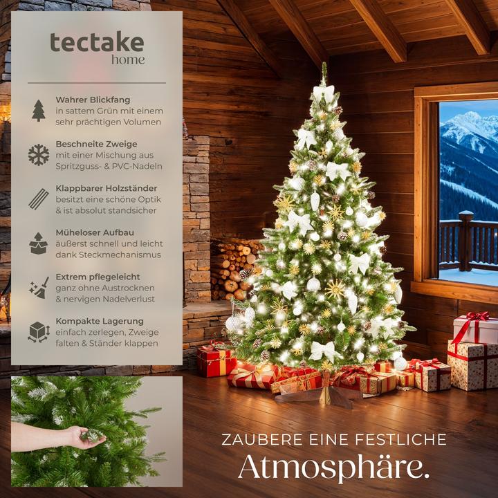Actual product image tectake Künstlicher Weihnachtsbaum Blitzen, 180 cm, Spritzgussnadeln (180 cm)