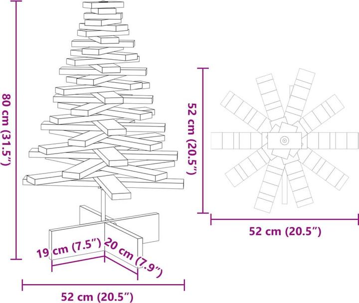 Produktbild vidaXL Holz Tannenbaum (80 cm)