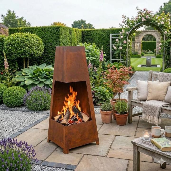 Actual product image Jet-Line Fireplace Burbank rust look (38.38 cm)