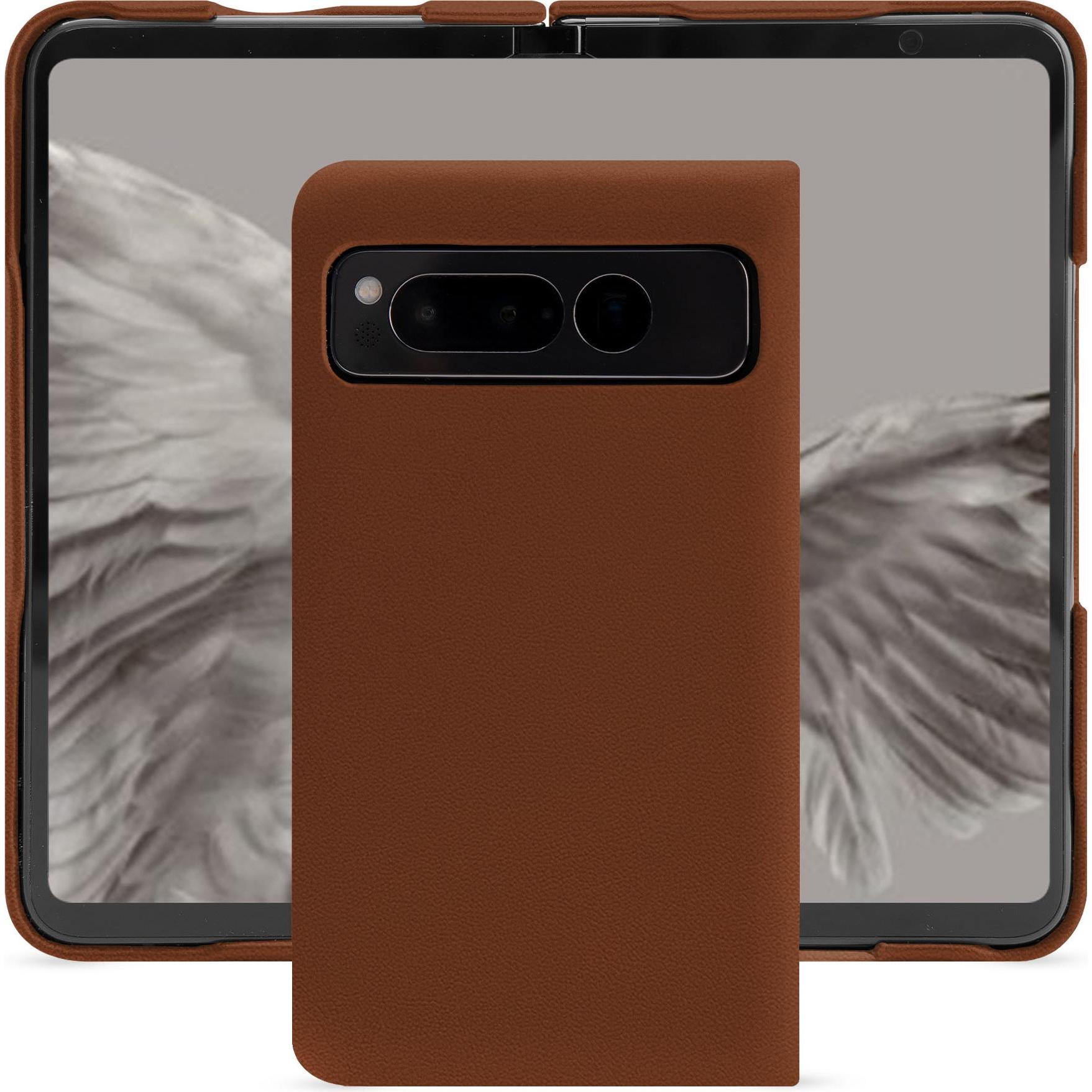 Noreve Lederschutzhülle Google Pixel Fold (Google Pixel Fold), Smartphone Hülle, Braun