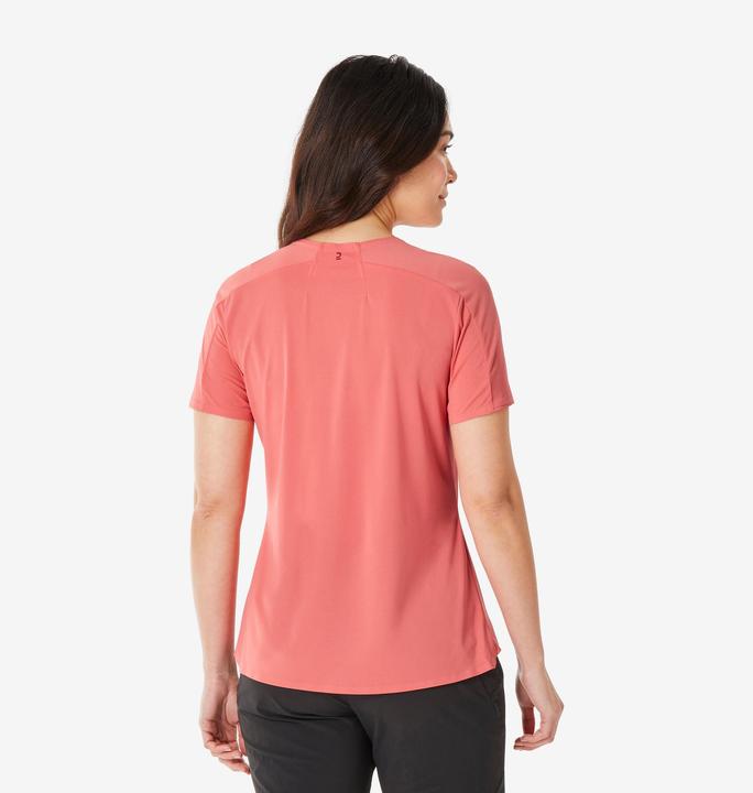 Actual product image Quechua Women’s Short-Sleeved Hiking T-Shirt - MH500 - Red (M)
