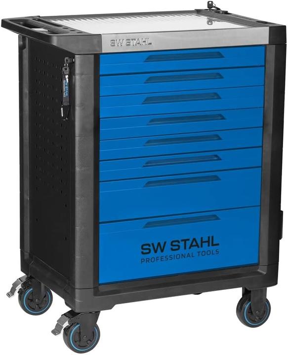 Produktbild SW-Stahl Z3113 Profi Werkstattwagen TT801 blau I 8 Schubladen I 4 Schubladen gefüllt I 246 teilig I (246 x)