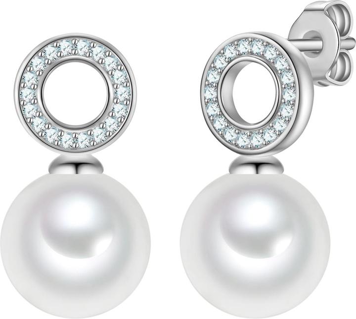 Actual product image Rafaela Donata Ohrstecker Sterling Silber Muschelkernperle weiss Zirkonia weiss - 38605 (Shell pearl)