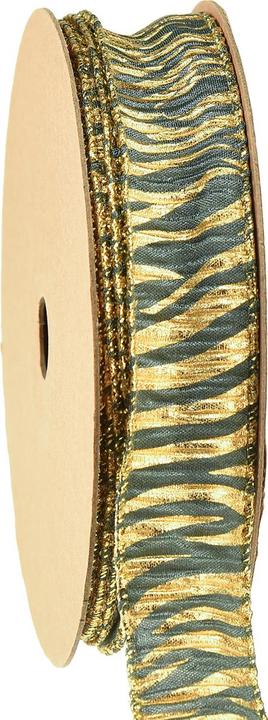 Produktbild Mabella Geschenkband grün gold für edle Dekorationen