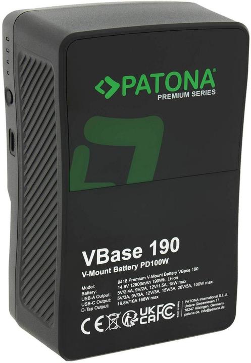 Actual product image Patona Premium V-Mount 190Wh PD100W (Camera battery)