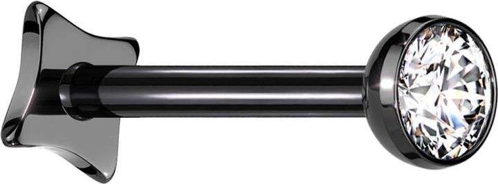 Immagine prodotto Star Piercing Labret micro senza filo angolare nero emisfero nero cristallo argento (Titanio, senza ottone)