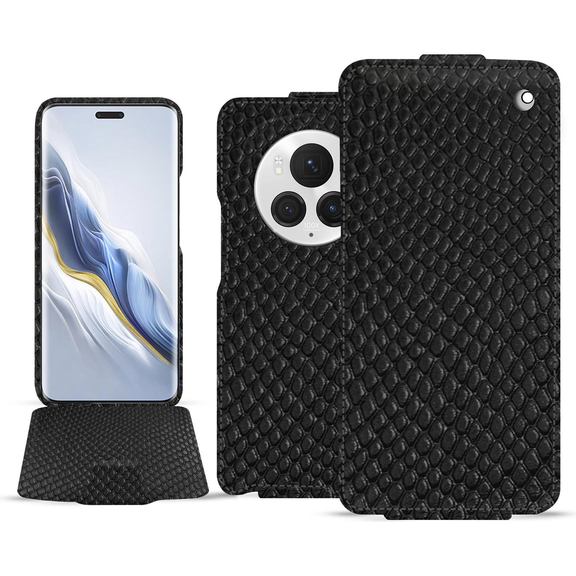Noreve Lederschutzhülle vertikal (Honor Magic6 Pro), Smartphone Hülle, Schwarz