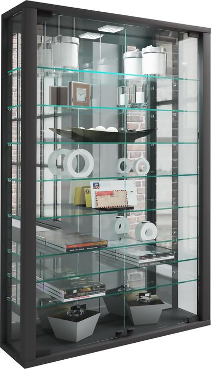 Actual product image VCM Collection Wall Display Case Wood Glass Vitrosa Mini Mirror (59 x 18 x 91 cm)