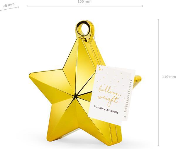 Immagine prodotto Partydeco Peso per palloncini Star, oro (1 pz / 1 pz)