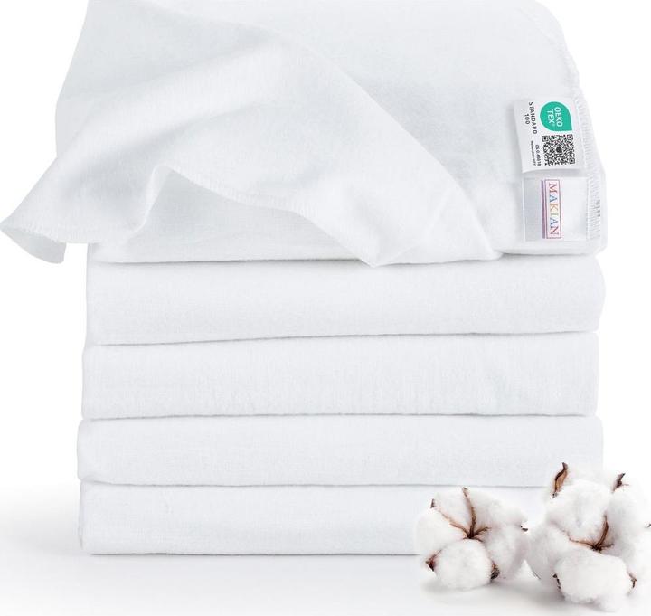 Actual product image Makian Molton cloths Molton cloth 5-pack 80 x 80 - White (80 cm, 80 cm)