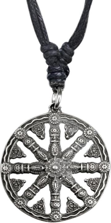 Immagine prodotto Star Piercing Collana con ciondolo nero e ruota d'argento (Ottone)