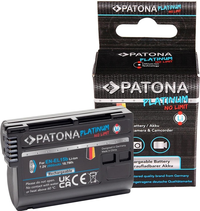 Actual product image Patona Platinum Battery EN-EL15, 2040 mAh/7.0V (Rechargeable battery)