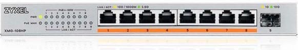 Productafbeelding Zyxel Schakelaar XMG-105 8-poorts 10/2.5G MultiGig PoE++ unmanaged (9 ports)