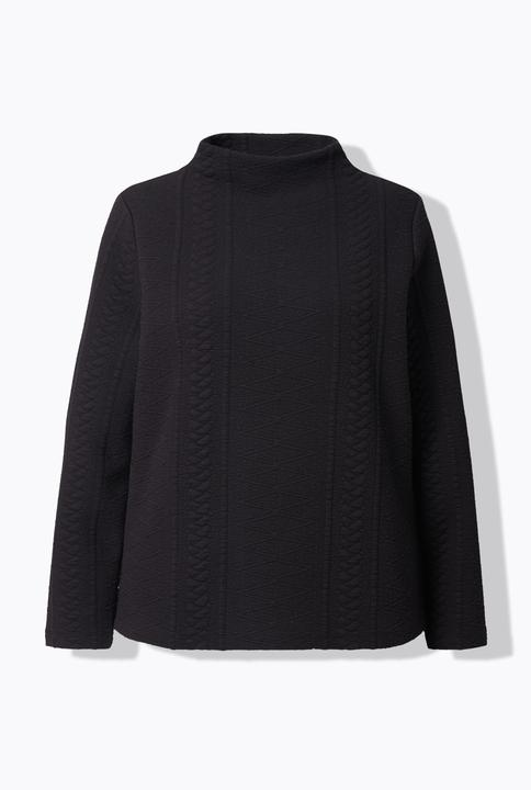 Produktbild Ulla Popken Jacquard-Sweatshirt, Stehkragen, Langarm