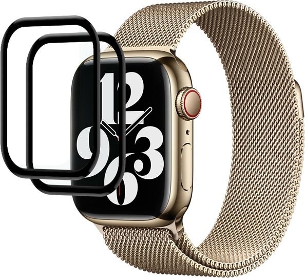 Actual product image EKO Double pack of tempered, thermoformed glass screen protectors for Apple Watch 41mm