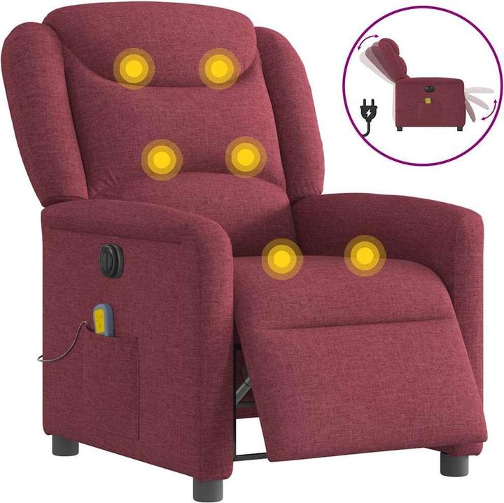 Immagine prodotto VidaXL Sedia da massaggio elettrica in tessuto rosso vino