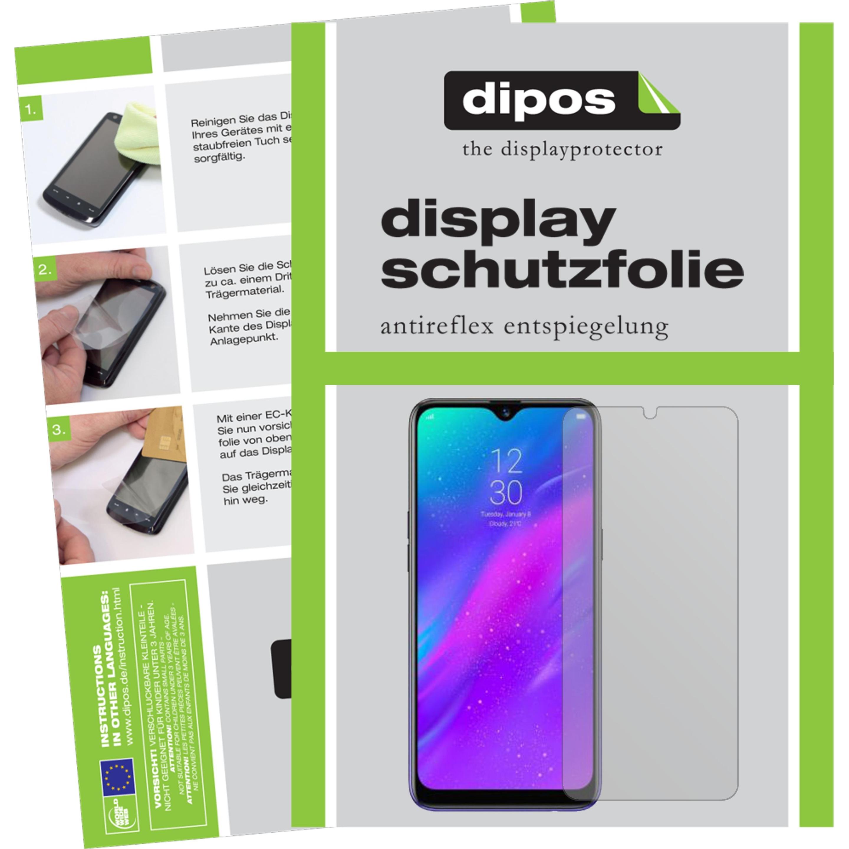 Dipos Displayschutzfolie Antireflex (2 Stück, Realme 3 Pro), Smartphone Schutzfolie, Transparent