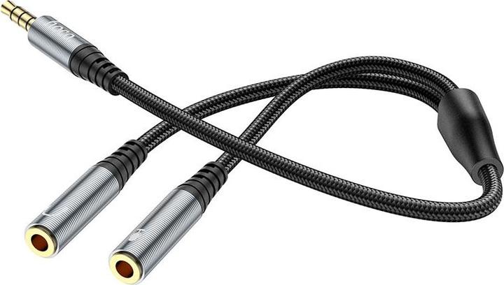 Produktbild Hoco 3.5mm to 2 x 3.5mm Audio Kabel UPA21-2, 0.25m, Schwarz (0.25 m, AUX Kabel)