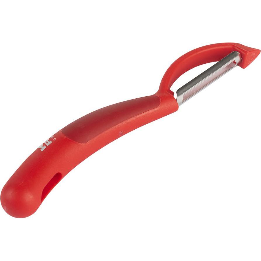6x Kuhn Rikon Sparschäler Piranha Swivel gezackt rot, Sparschäler, Rot
