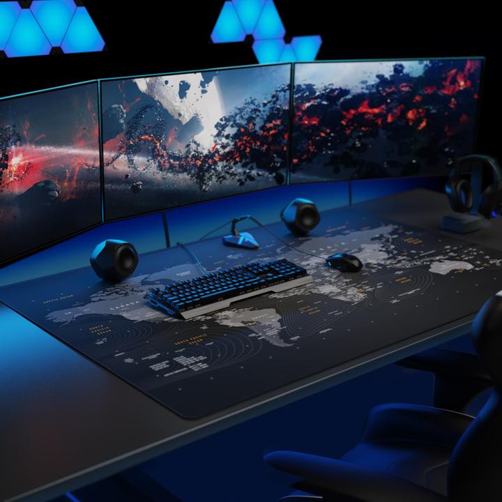 Actual product image Titanwolf Gaming mouse pad, XXXL speed mouse mat, mouse pad 1200 x 800 mm, speed & precision, world map (XXL)