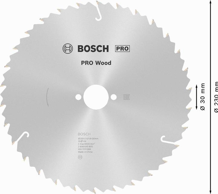 Immagine prodotto Bosch Professional Zubehör Lama per sega circolare PRO Wood, 230 x 2,4 x 30 mm